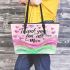 Thank you for all your love Mom Leather Tote Bag