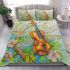 The dragonfly with violins and music notes in spring bedding set