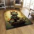 The enigmatic gathering of feline companions area rugs carpet