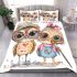 The owl on the left is wearing pink heart shaped glasses bedding set