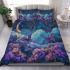 The purple butterflies dance gracefully in the sky bedding set