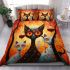 Three cats enjoying wine bedding set