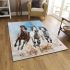 Three horses galloping in the wind area rugs carpet