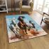 Three horses galloping in the wind area rugs carpet