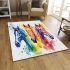 Three horses watercolor style area rugs carpet