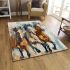 Three wild horses run side by side area rugs carpet