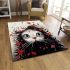 Tranquil cat amidst floral harmony area rugs carpet