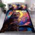 Tranquil cat by the stained glass window bedding set