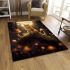 Tranquil cat in the enchanted mushroom grove area rugs carpet