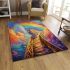 Tranquil cat on the rainbow bridge area rugs carpet