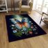 Tranquil garden a butterfly's resting place area rugs carpet