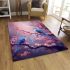 Tranquil harmony birds amidst blossoming cherry tree area rugs carpet