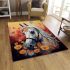 Tranquil horse in flower field area rugs carpet