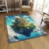 Tranquil island retreat with majestic cat area rugs carpet