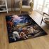 Tranquil moonlit farm with puppies area rugs carpet