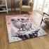 Tranquil owl family on snow area rugs carpet