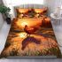 Tranquil reflection rooster at sunset bedding set