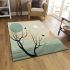 Tranquil tree and bird in zen garden area rugs carpet