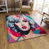 Triangular elegance stylized portrait in colorful abstraction area rugs carpet
