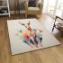 Triangular majesty abstract geometric kangaroo portrait area rugs carpet