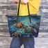 Turtles with dream catcher leather tote bag