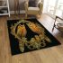 Two colorful owls with yellow feathers area rugs carpet