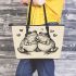 Two cute cartoon frogs in love leaather tote bag