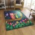 Two cute cartoon owls in love area rugs carpet