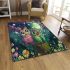 Two cute cartoon owls sitting on an old tree trunk area rugs carpet