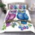 Two cute owls sitting on the branch bedding set