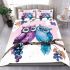 Two cute purple and blue owls sitting on the branch bedding set