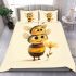 Two happy baby bees stacked on top of each other bedding set
