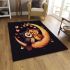 Two owls in love sitting on the crescent moon area rugs carpet
