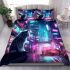 Urban night watch a cat's perspective bedding set