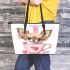 Valentine teacup chihuahua in pink and brown leather tote bag