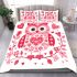 Valentine's day cute pink owl with flowers and heart bedding set