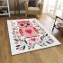 Valentine's day cute pink owl with flowers and heart area rugs carpet