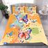 Vertical ai illustration of colorful butterflies bedding set