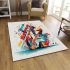 Vibrant abstract z typography area rugs carpet
