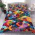 Vibrant and colorful painting of fish bedding set