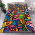 Vibrant and colorful painting of fish bedding set