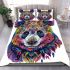 Vibrant and colorful panda design with intricate patterns bedding set