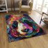 Vibrant and colorful panda design with intricate patterns area rugs carpet