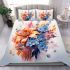 Vibrant artistic floral arrangement bedding set