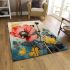 Vibrant bouquet on wooden table area rugs carpet