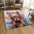 Vibrant bulldog with goggles area rugs carpet
