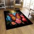 Vibrant butterfly garden painting area rugs carpet