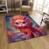 Vibrant cat on colorful clouds area rugs carpet