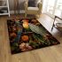 Vibrant encounter a tale of red and green birds area rugs carpet