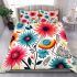 Vibrant floral circle bedding set